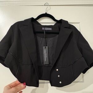 Maniere de Voir double lapel cropped blazer, size US 8
